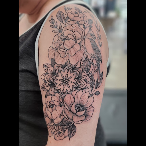 Explore jazz tattoo ideas, creative tattoo ideas in Lees Summit, available at The Cherry Bomb Tattoo Co.