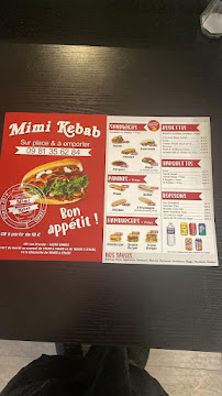 Menu / carte de Mimi kebab à Orbec