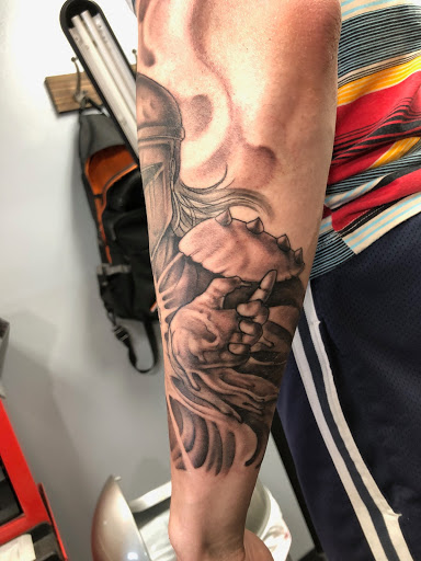 Explore kratos tattoo ideas, creative tattoo ideas in Des Moines, available at Skin Kitchen Tattoo