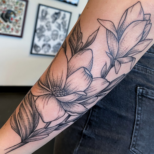 Explore small witch tattoo ideas, creative tattoo ideas in Raleigh, available at Raleigh Tattoo Company