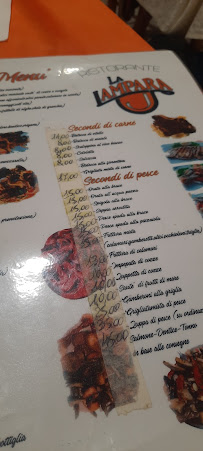Restaurant italien La Lampara à Marina di Camerota (le menu)