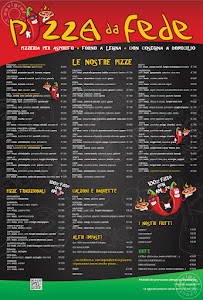 Menu du Pizza da Fede à Piazzola sul Brenta