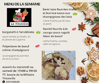 Carte du La Focaccia Italian Street Food à Thionville