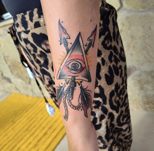 Explore black and grey sleeve tattoo ideas, creative tattoo ideas in New Braunfels, available at SHARPTOOTH TATTOOS