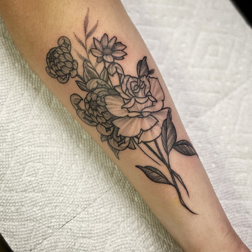 Explore name tattoo placement ideas, creative tattoo ideas in Austin, available at Copperhead Tattoo & Piercing