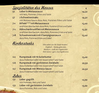 Menu du Restaurant Charisma à Brake