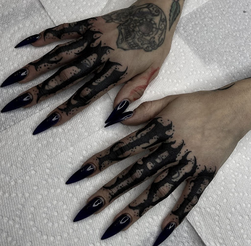 Explore cover up finger tattoo ideas, creative tattoo ideas in San Diego, available at Crybaby Tattoo