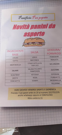 Boulangerie Panificio/Paninoteca/Pizzeria Pan Pepato à Livorno - menu / carte