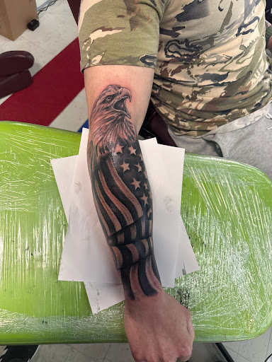 Explore bull skull tattoo ideas, creative tattoo ideas in Noblesville, available at Mystic Images Tattoo Co.