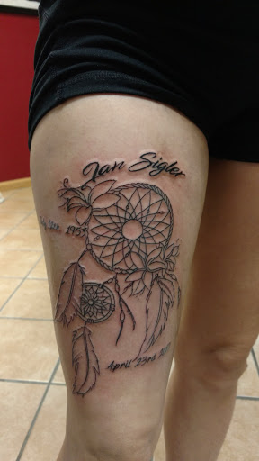 Explore blue line tattoo ideas, creative tattoo ideas in Rapid City, available at Convicted Designs Tattoo & Piercing