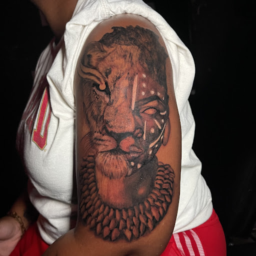 Explore aztec sleeve tattoo ideas for men, creative tattoo ideas in Derwood, available at Elevate Tattoo Studio (ETS)