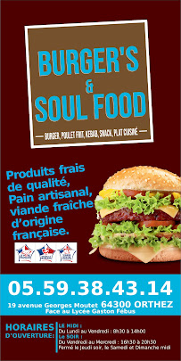 Burger's & Soul Food à Orthez carte