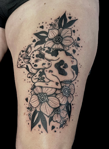 Explore deer hunting tattoo ideas, creative tattoo ideas in Fort Oglethorpe, available at The Helm Tattoo & Piercing