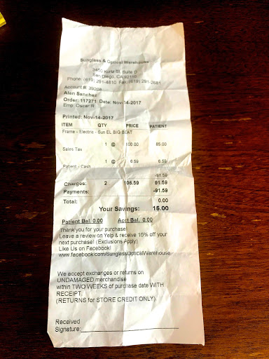 Sunglasses Store «Sunglass & Optical Warehouse», reviews and photos, 3450 Kurtz St, San Diego, CA 92110, USA