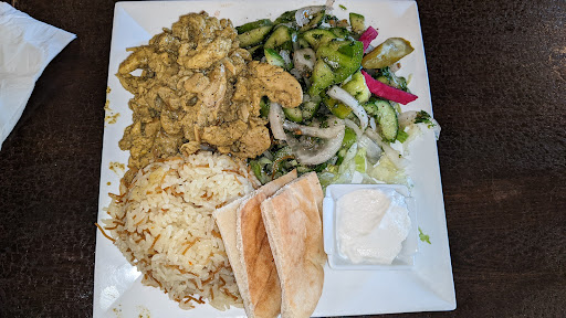 Chicken shawarma with Mediterranean salad