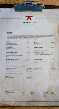 Carte du Angus Club Steaks & Burgers à Friedberg