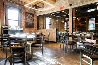 Brewing tanks in a taproom