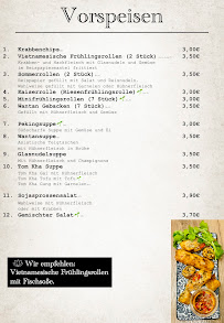 Menu / carte de Lang Sen Restaurant à Lübeck