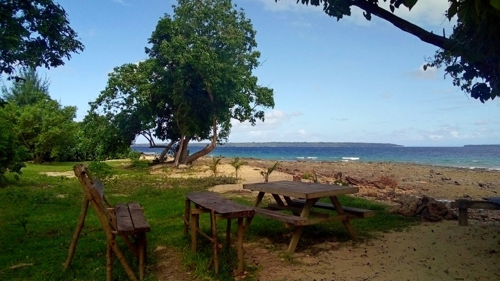 Photo of Million Dollar Point Beach and the settlement