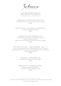 Menu du Salmen à Karlsruhe