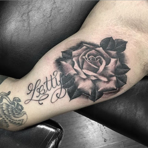 Explore wifes name tattoo ideas, creative tattoo ideas in Stockton, available at Stockton Tattoo & Piercing