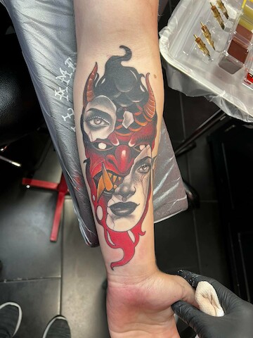 Explore men sleeve tattoo ideas, creative tattoo ideas in Clarksville, available at All American Tattoo Co