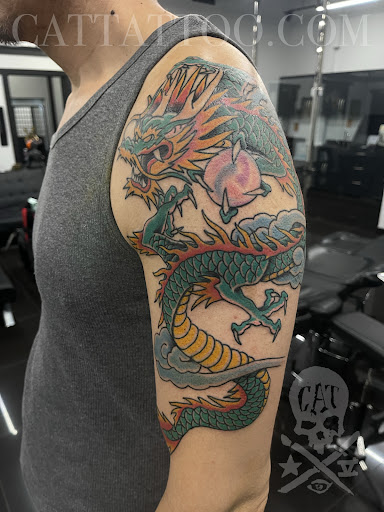 Find best friend tattoo ideas for guys for your next unique tattoo in Addison at Cat Tattoo