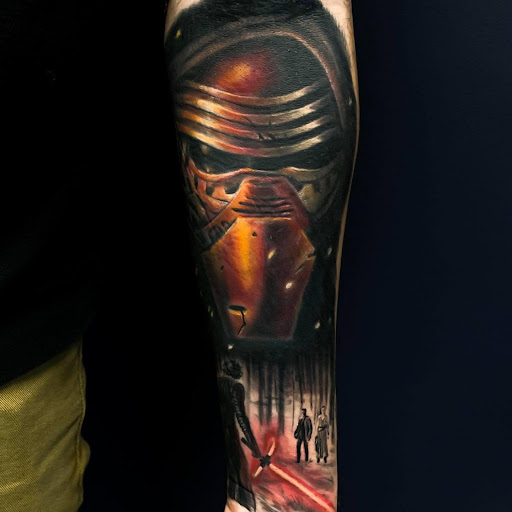 Explore mens quad tattoo ideas, creative tattoo ideas in Somerset, available at Bodeans Tattoos