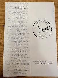 Menu / carte de Restaurant Biscotte à Paris