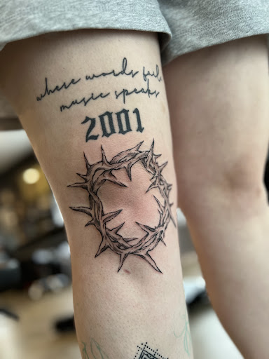 Explore shoulder tattoo idea, creative tattoo ideas in Leola, available at Sweet Omens