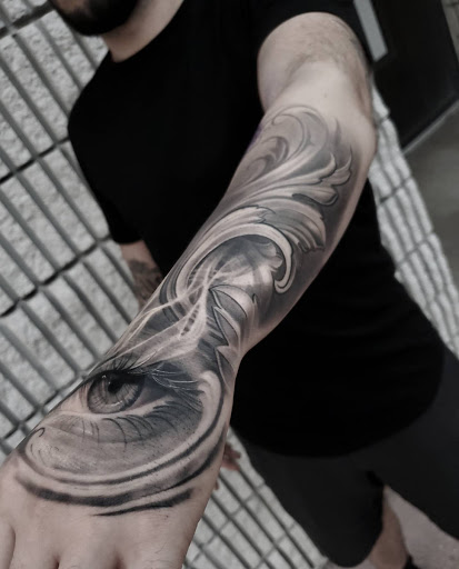 Explore galaxy tattoo ideas, creative tattoo ideas in Hollywood, available at Sacred Eye Tattoos