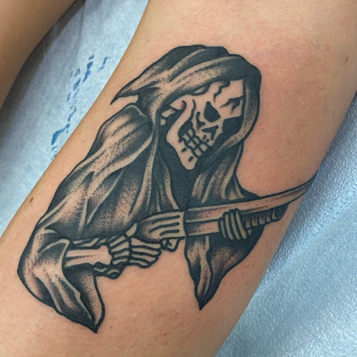 Explore basquiat tattoo ideas, creative tattoo ideas in Glenside, available at Yellow Rose Tattoo