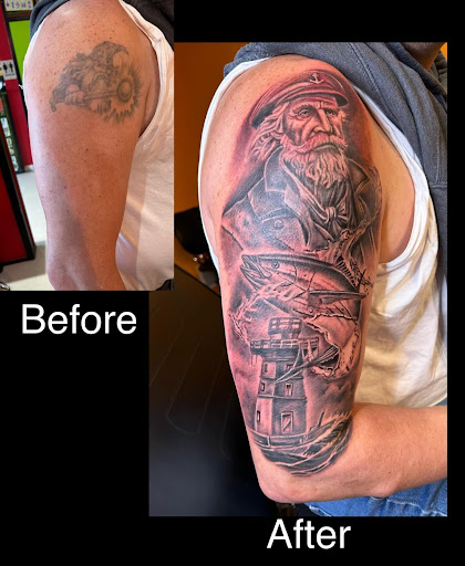 Explore armband tattoo ideas for men, creative tattoo ideas in Ambler, available at Tattoo GalaxyAmbler Piercing & Custom Tattoos