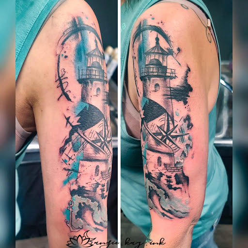 Explore volcano tattoo ideas, creative tattoo ideas in Casper, available at Luna & Lotus Amethyst Ink Angie Kay