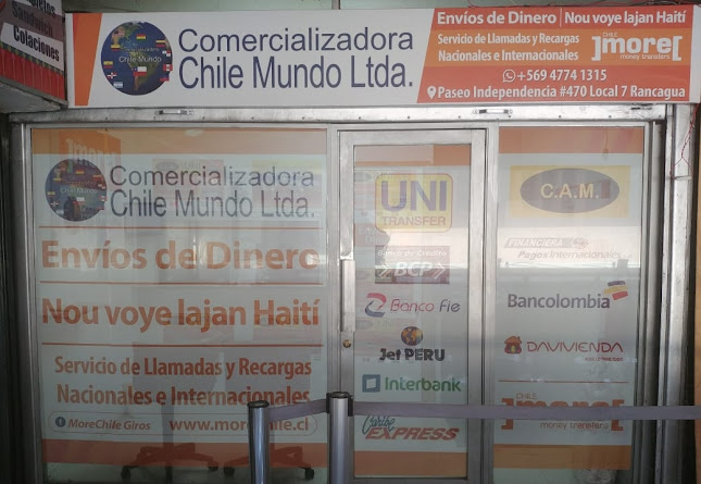 Opiniones de MORE TRANSFER-CHILEMUNDO LTDA en Rancagua - Banco