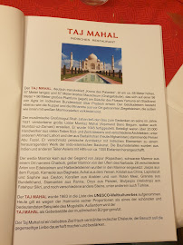 Menu / carte de TAJ MAHAL - FEINE INDISCHE KÜCHE RESTAURANT à Dinkelsbühl