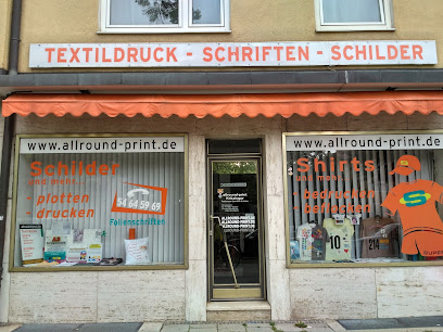 Textildruck Schilder Schriften