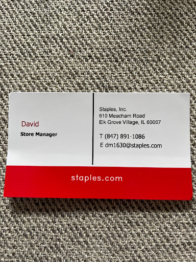 Office Supply Store «Staples», reviews and photos, 610 Meacham Rd, Elk Grove Village, IL 60007, USA