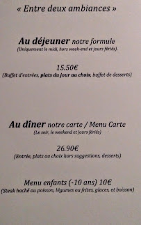 Restaurant français Restaurant l'entre deux verres à Quinsac (la carte)