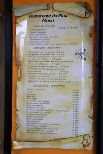 Carte du Ristorante da Pino à Livorno