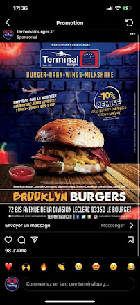 Restaurant de hamburgers Terminal Burger Le Bourget à Le Bourget (la carte)