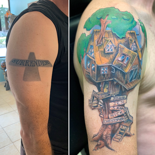 Explore cute face tattoo ideas, creative tattoo ideas in Ocala, available at The Tattoo Gallery of Ocala LLC