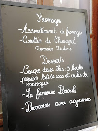 L'auberge du vigneron à Verdigny menu