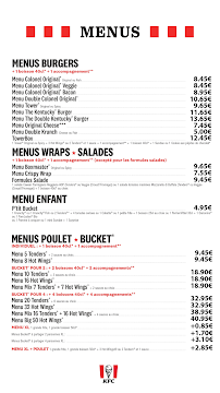 Menu du KFC Mulhouse Morschwiller à Morschwiller-le-Bas