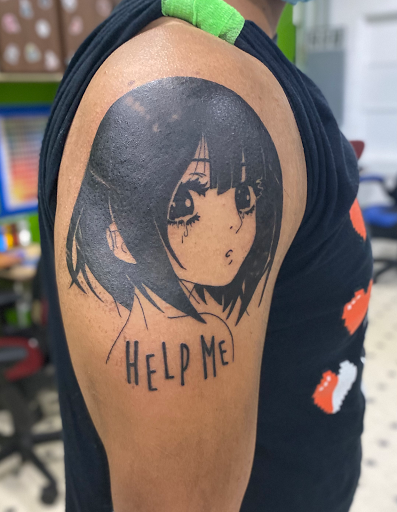 Explore bart and lisa tattoo ideas, creative tattoo ideas in Evansville, available at Ink Therapy 101