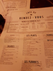 Café du Rendez-Vous à Paris menu