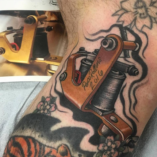 Explore patriotic sleeve tattoo ideas, creative tattoo ideas in Dunn, available at Heart and Hammer Tattoo Co.