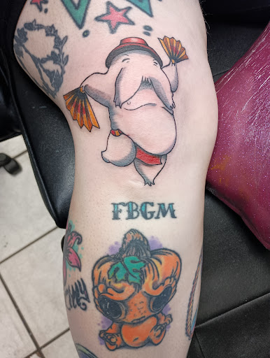 Explore skull and rose tattoo ideas, creative tattoo ideas in Orange Park, available at Fantasy Tattoo and Piercing