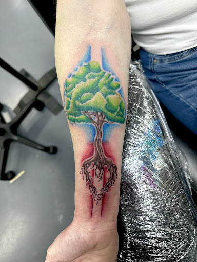 Explore graffiti tattoo ideas, creative tattoo ideas in Meridian, available at Creative Pain Tattoo Studio
