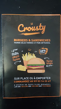 Restauration rapide Crousty à Bonneuil-sur-Marne - menu / carte
